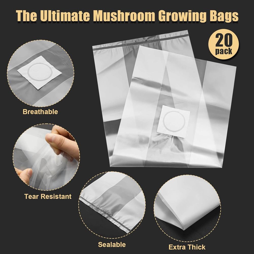 버섯 배양 봉투, 20개 대형 특대 두께 6mil 버섯 - Mushroom Spawn Bag 리뷰 및 가격